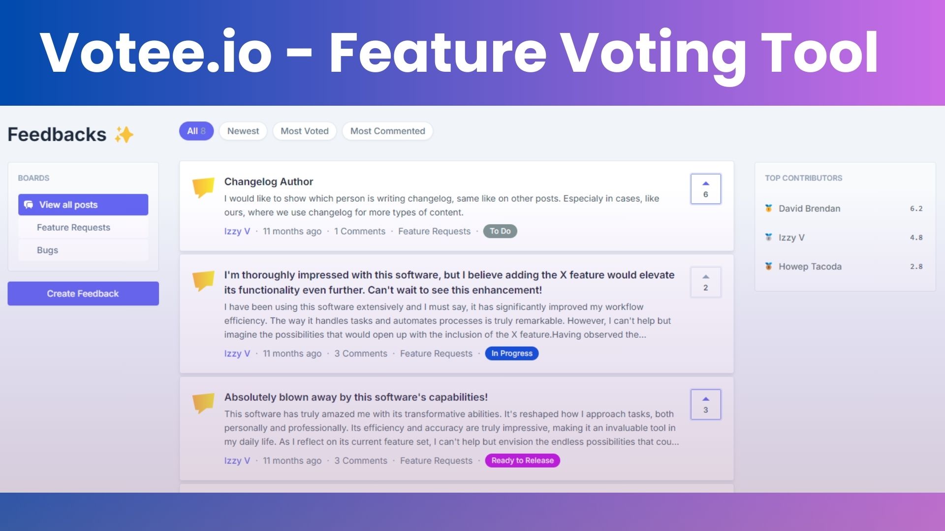 Feature Voting Tool Votee.io